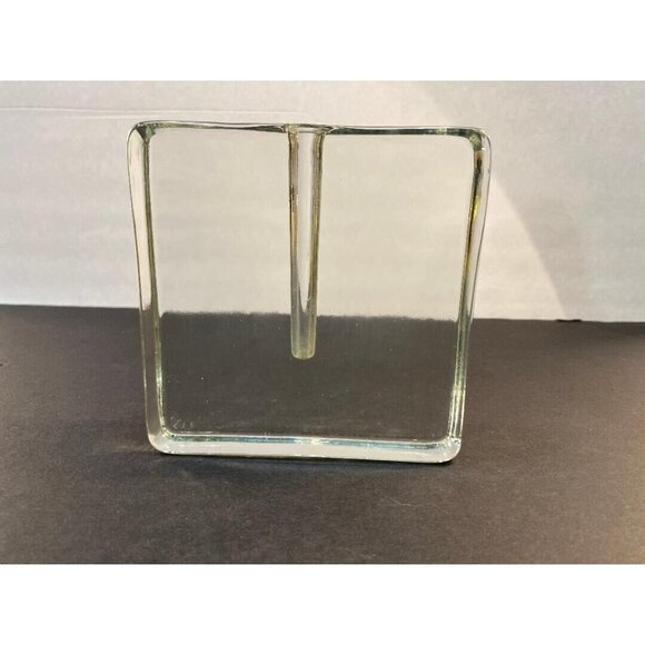 Vintage Scandinavian Block Art Glass Single Flower Bud Vase - Picture 1 of 7